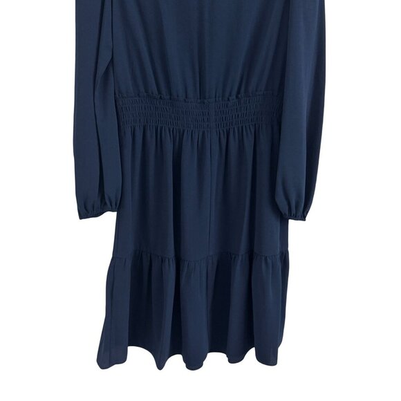 London Times Women Long Sleeve Smocked Waist Ruffled Tiered Dress Size 8 - Picture 8 of 10